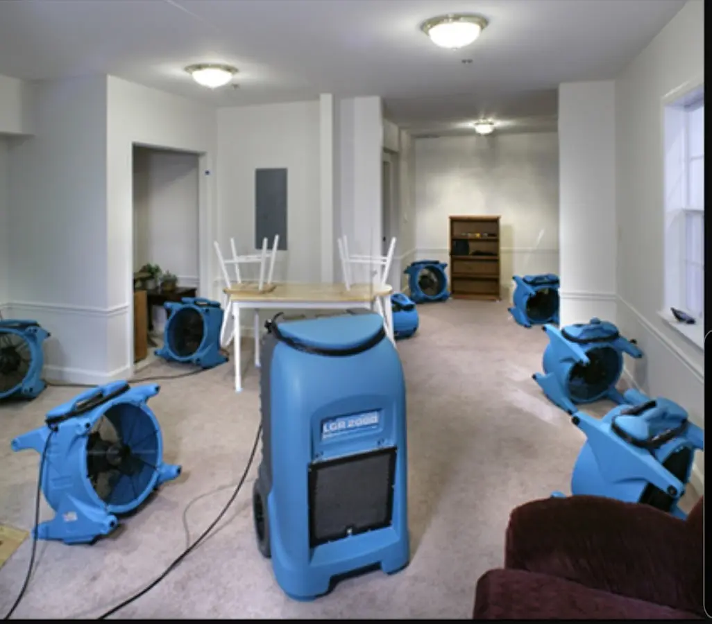 Air movers and dehumidifier setup for Water Extraction & Removal in Helena Valley Northwest
